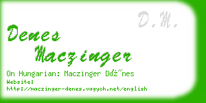 denes maczinger business card